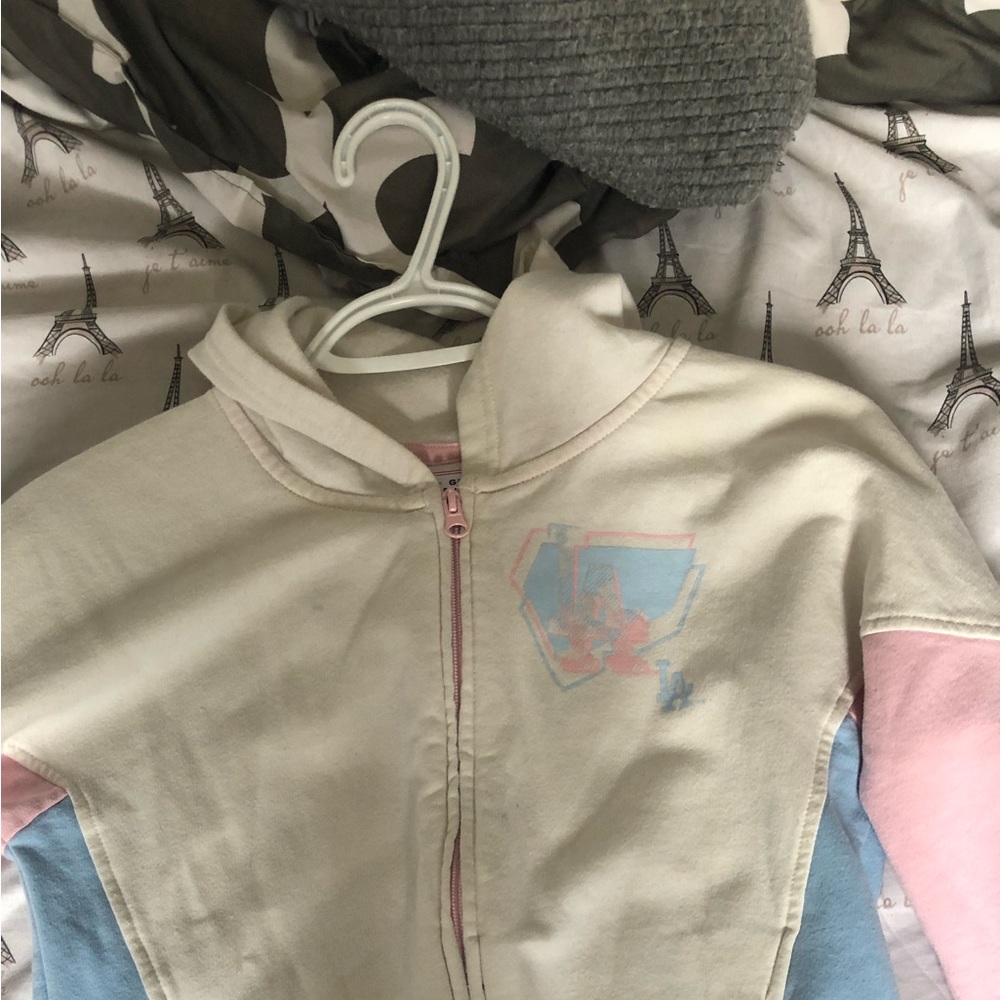 LA Dodgers girls merch zip up sweater